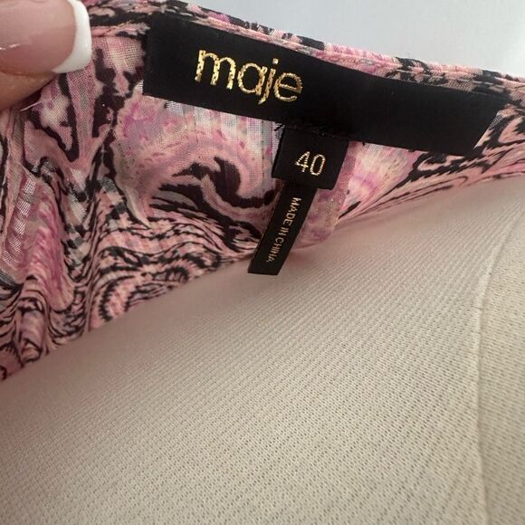 Maje Metallic paisley-print jacquard maxi dress size 40 Large - Picture 7 of 8